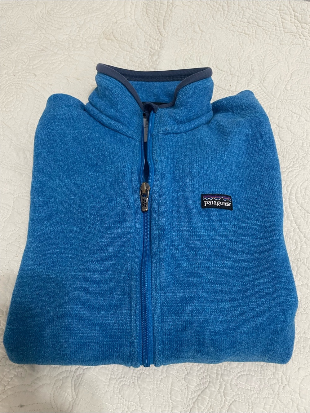 Patagonia Blue Zip-Up Fleece-Better Sweater. Like New. Size Large
